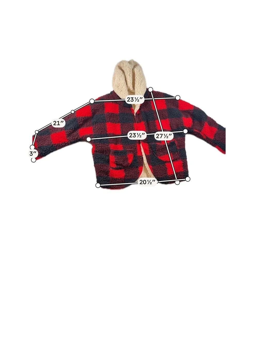 SweetRain Fleece Hooded Jacket Plaid Sz S Pre Owned Very Clean